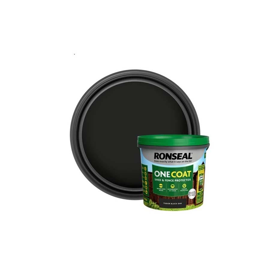 Picture of Ronseal Onecoat Shed & Fence Protector Tudor Black Oak 5L