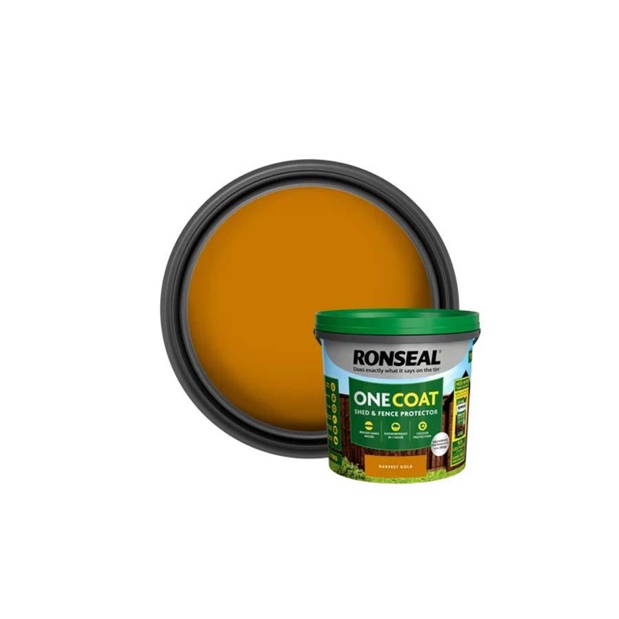 Picture of Ronseal Onecoat Shed & Fence Protector Harvest Gold 5L