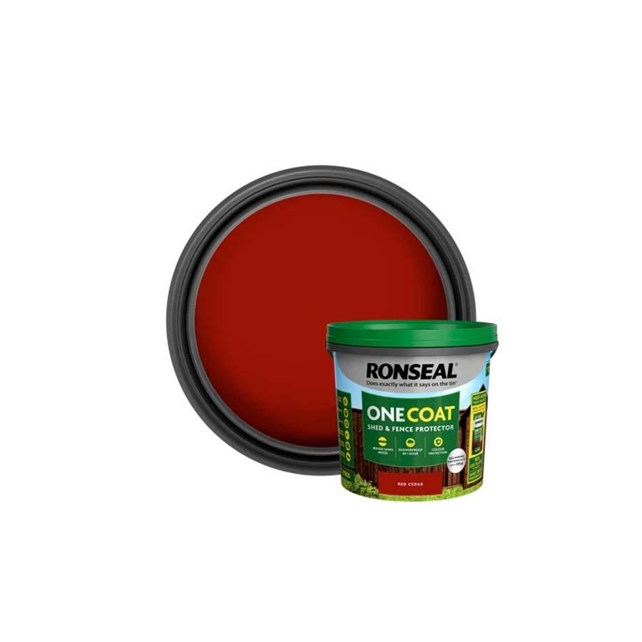 Picture of Ronseal Onecoat Shed & Fence Protector Red Cedar 5L