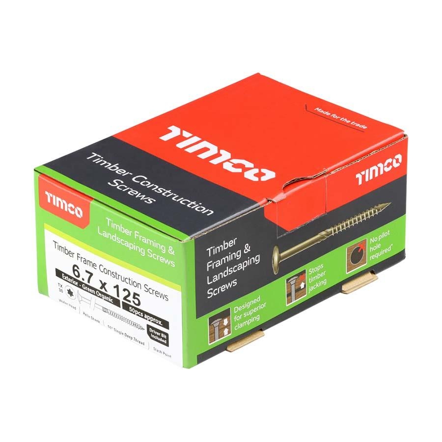 Picture of Timco Exterior Timber Screw Wafer Head Green 6.7x125mm - Single