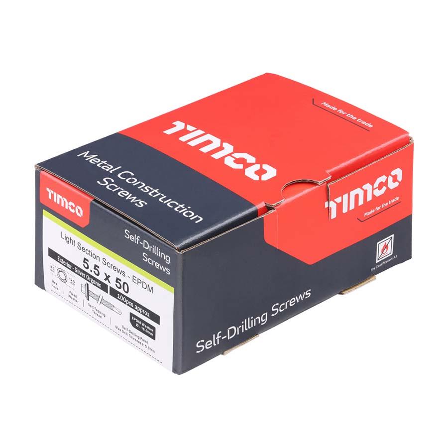 Timco Self Drilling Screw & Washer Light Gauge Exterior Hex 5.5x50mm ...