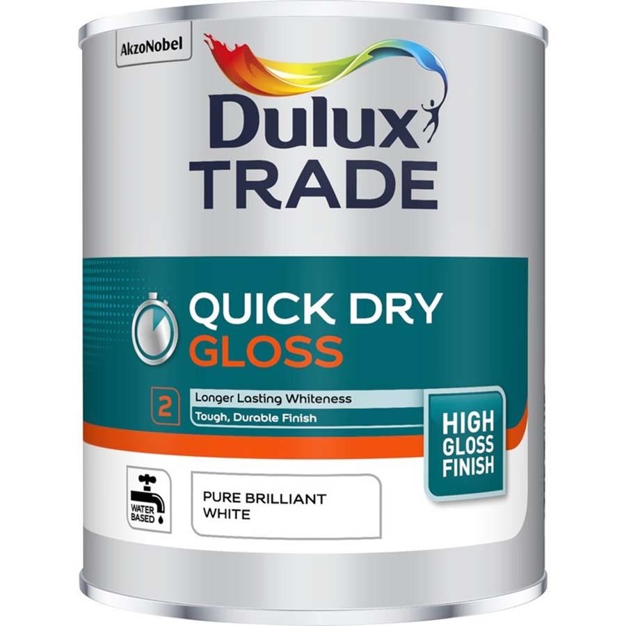 Picture of Dulux Trade Quick Dry Gloss Pure Brilliant White 2.5L 