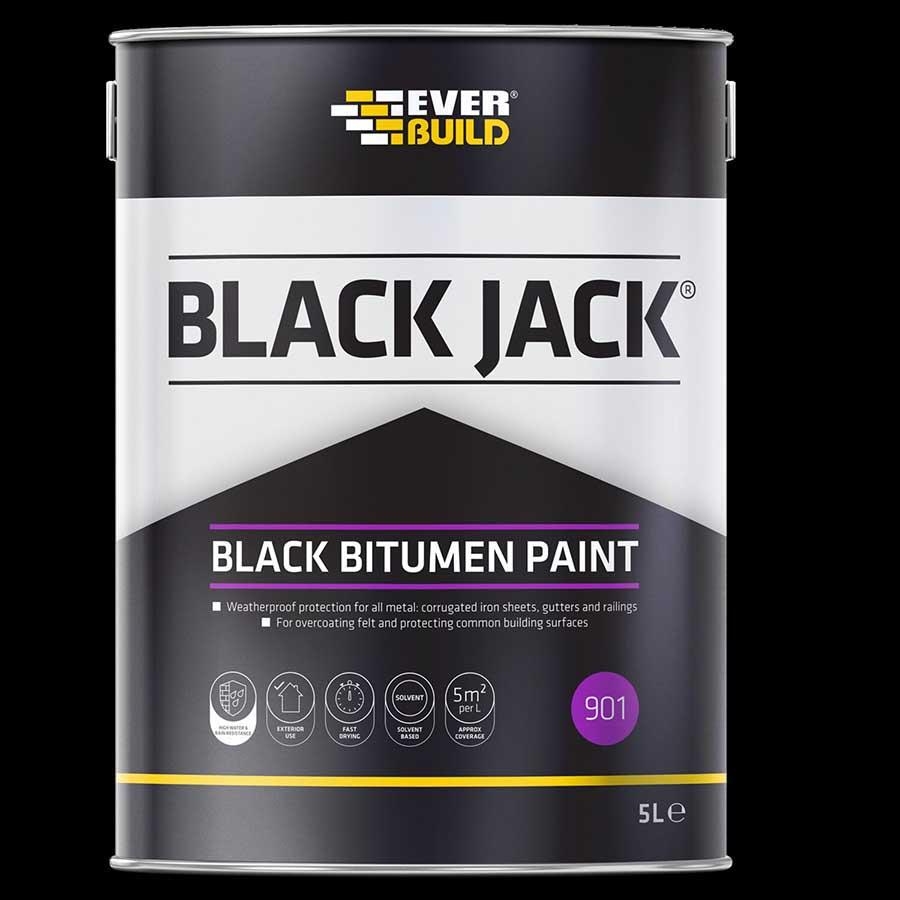 Picture of Everbuild Black Jack 901 Black Bitumen Paint Black 5L