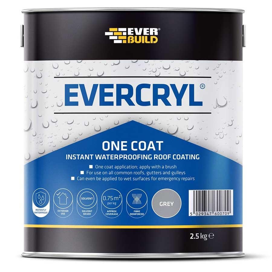Picture of Everbuild Evercryl One Coat Roof Repair Compound Grey 2.5kg
