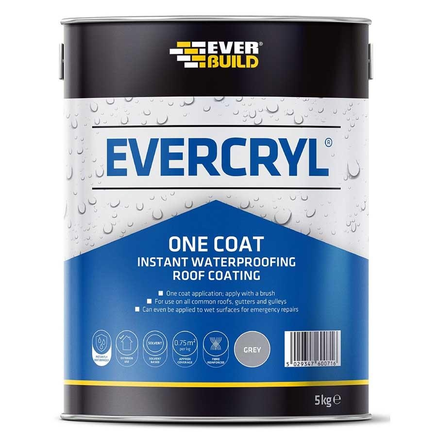 Picture of Everbuild Evercryl One Coat Roof Repair Compound Grey 5kg
