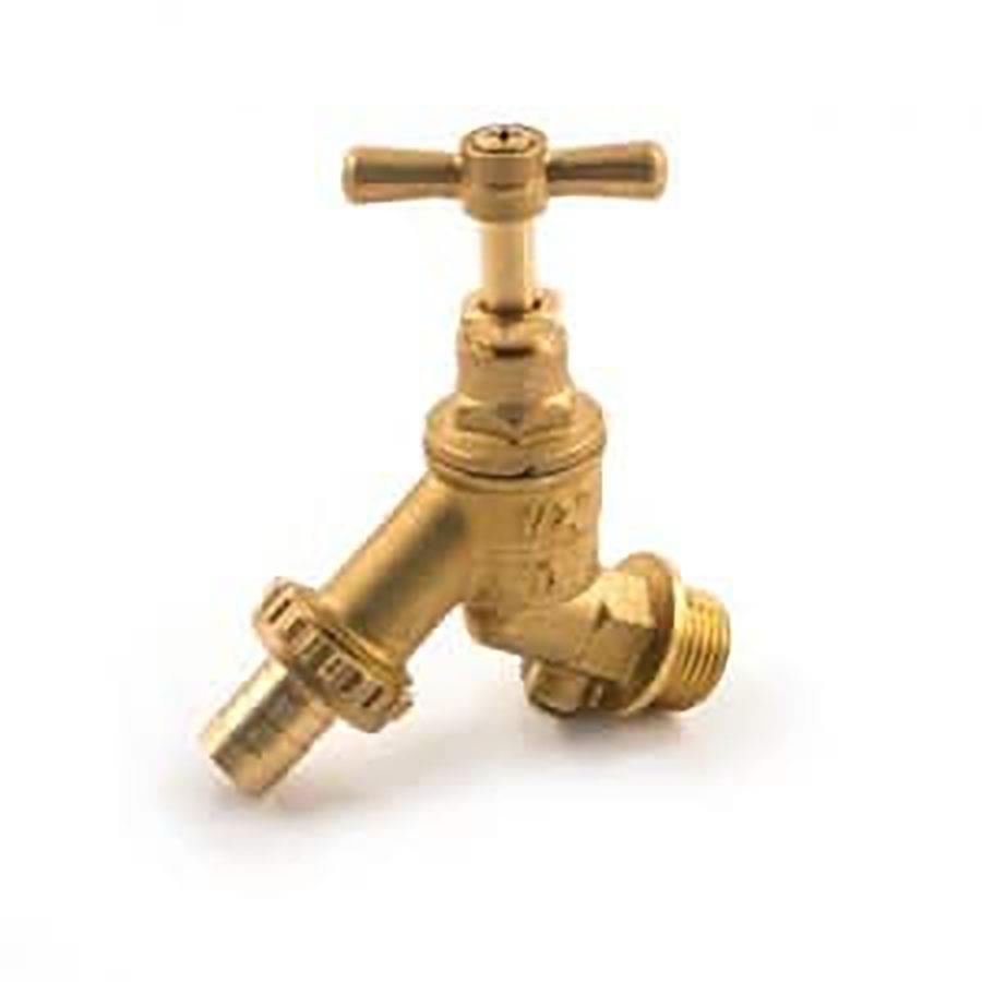 Picture of Brass Bibcock & Hose Union c/w Double Check Valve 1/2in