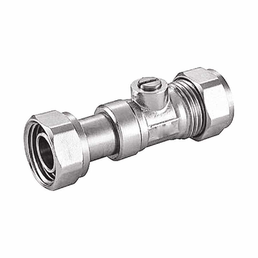 Picture of Service Valve Straight Chrome Plated 15mm x 1/2in