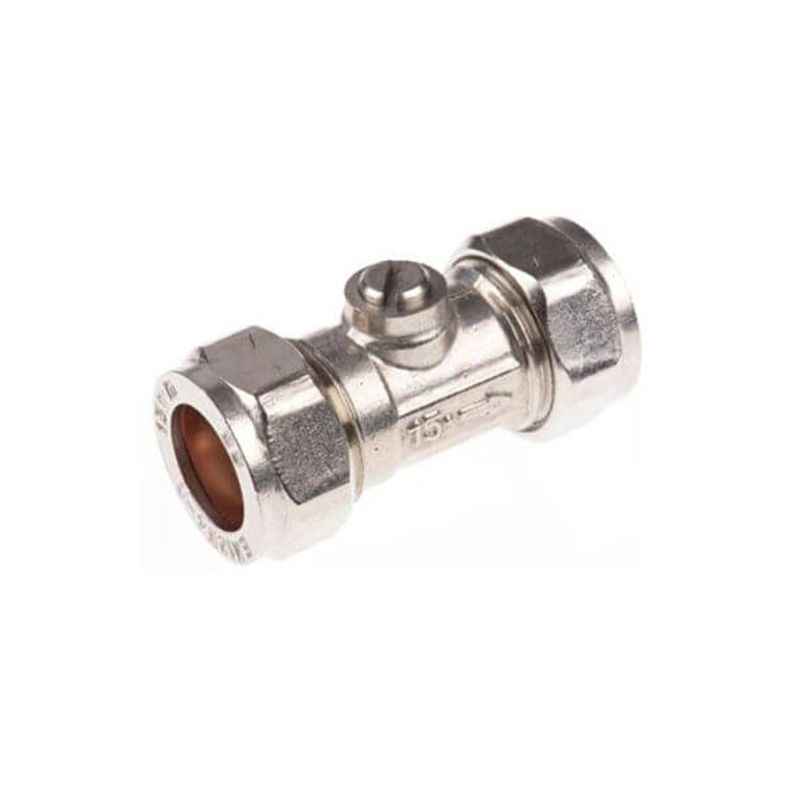 Picture of Isolating Valve Light Pattern Straight Chrome Plated 15mm