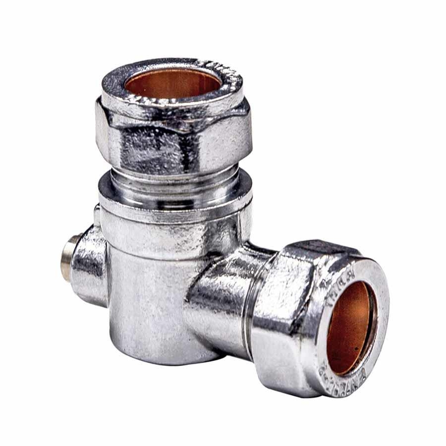 Picture of Isolating Valve Light Pattern Angled Chrome Plated 15mm