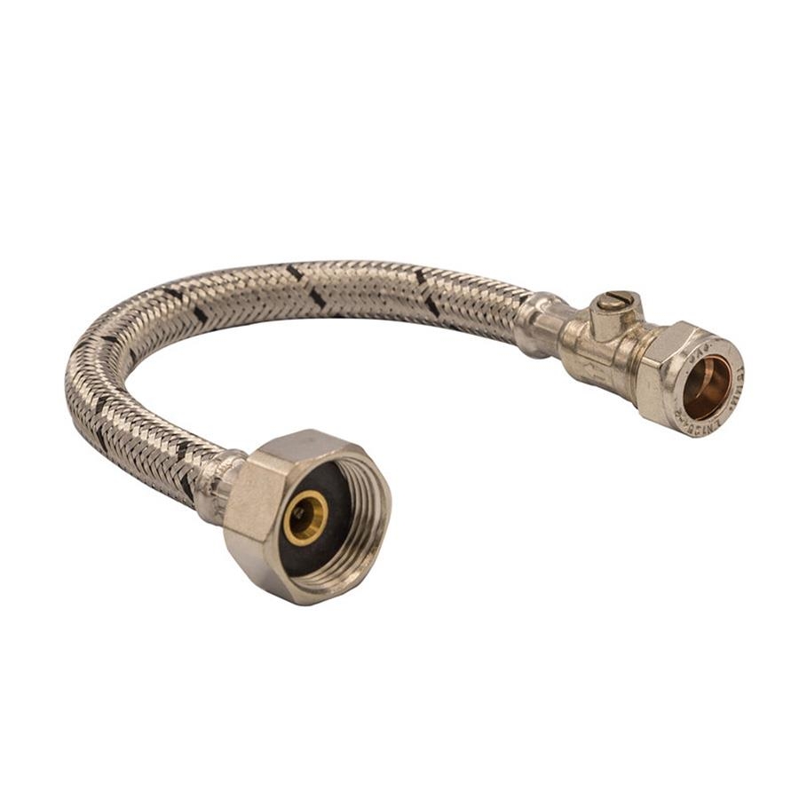 Picture of Flexi Tap Connector & Iso Valve WRAS 15mm x 1/2in 50cm