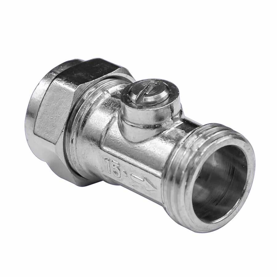 Picture of Isolating Valve CxMI Straight Chrome Plated 15mm x 1/2in