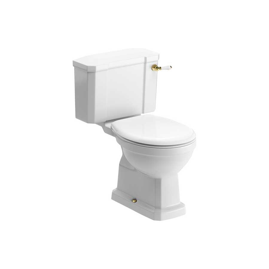 Picture of CBSH106870 Tewkesbury Close Coupled WC & Soft Close Seat w/Brushed Brass Finishes