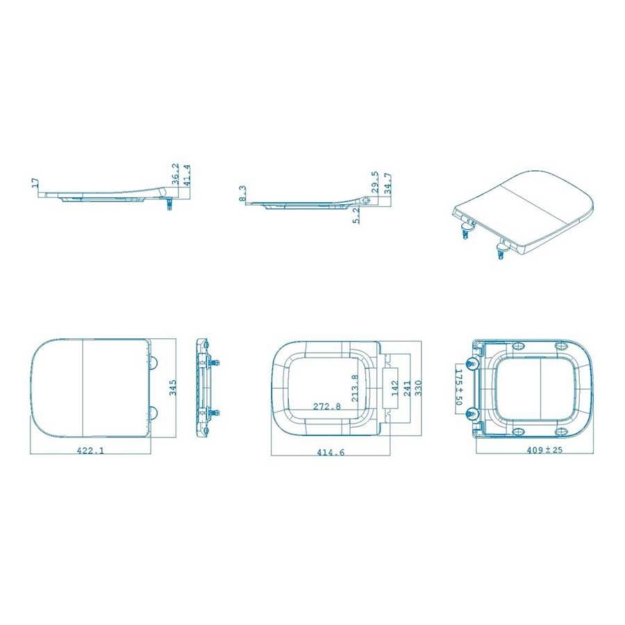 Picture of CBSH107429 Monmouth Square Soft Close Toilet Seat (Slim Depth) - White