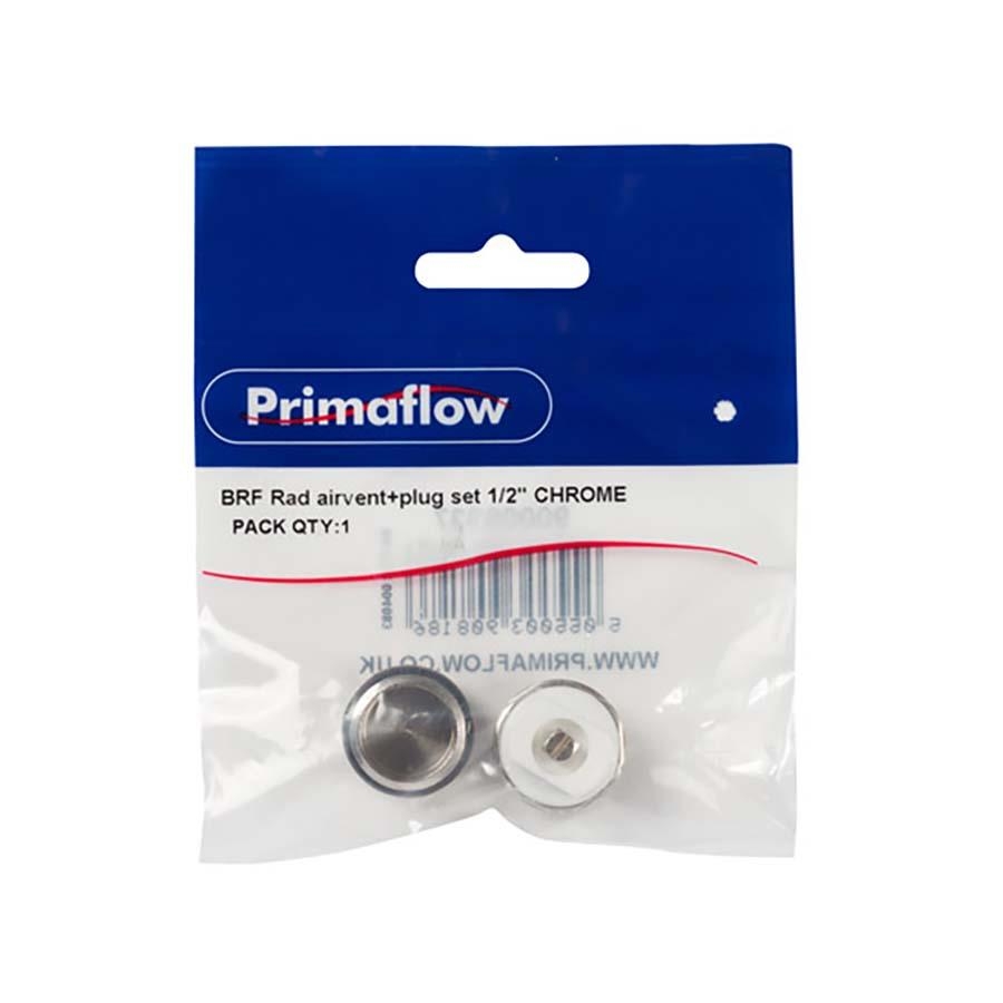 Picture of PF Pack Radiator Brass Chrome Plated Vent & Plug Set 1/2in PK1