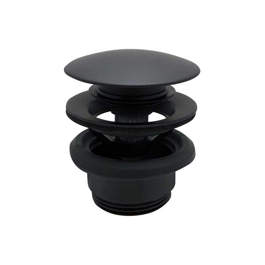 Picture of DITW0052 Vema Unslotted Push Button Waste - Matt Black