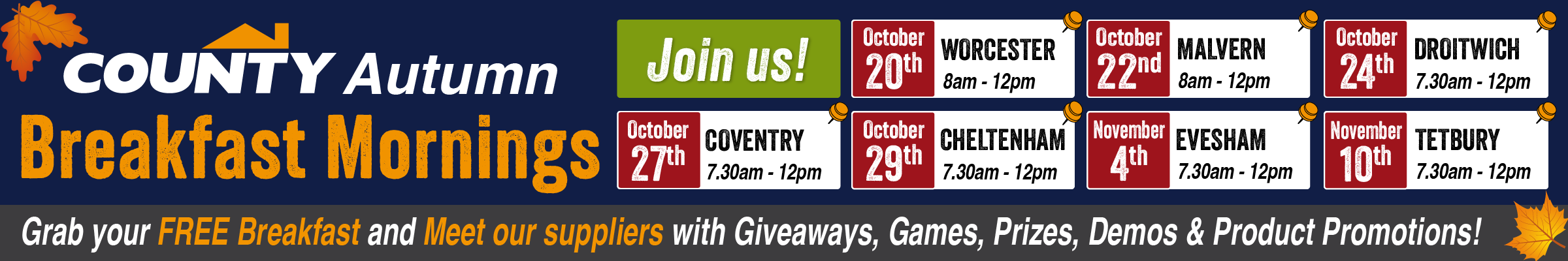 Autumn Breakfast Mornings are here! Join us at our branches...