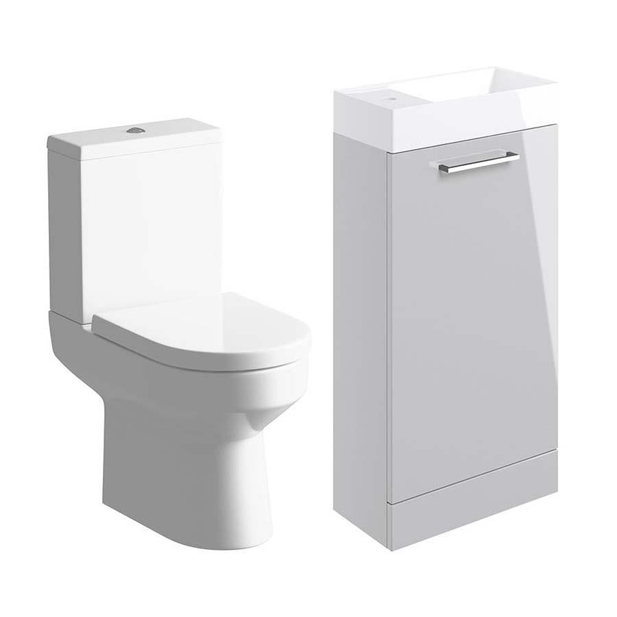 Picture of CBSH108116 Brook 410mm F/S Basin Unit & C/C Toilet Pack - Grey Gloss