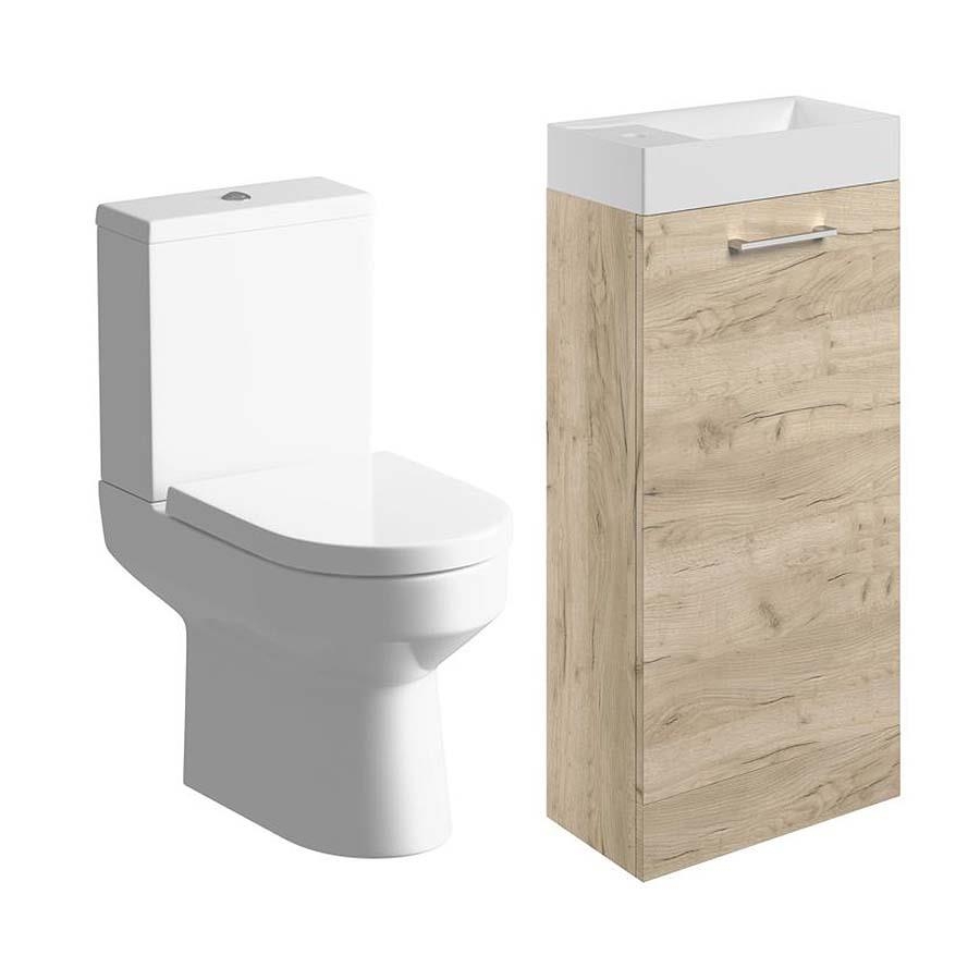 Picture of CBSH108118 Brook 410mm F/S Basin Unit & C/C Toilet Pack - Oak