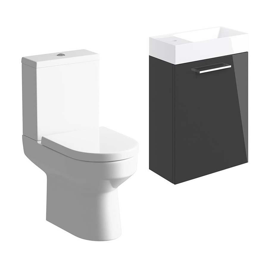 Picture of CBSH108119 Brook 410mm W/H Basin Unit & C/C Toilet Pack - Anthracite Gloss