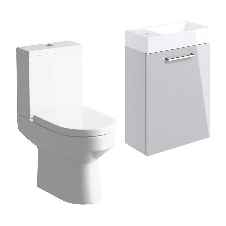 Picture of CBSH108120 Brook 410mm W/H Basin Unit & C/C Toilet Pack - Grey Gloss