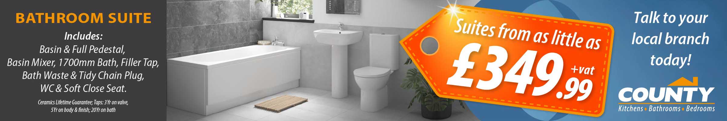 Bathroom Suites from £349.99+vat