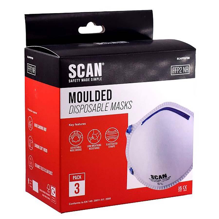 Scan Moulded Disposable Mask FFP2 Pack 3 from County Online