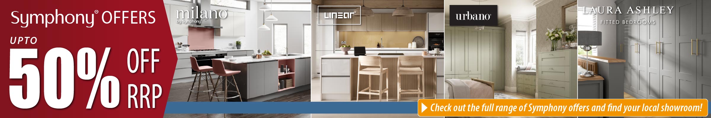 Up to 50% off Symphony kitchen and bedroom ranges