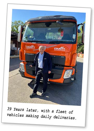 Martyn with one of the many County lorries