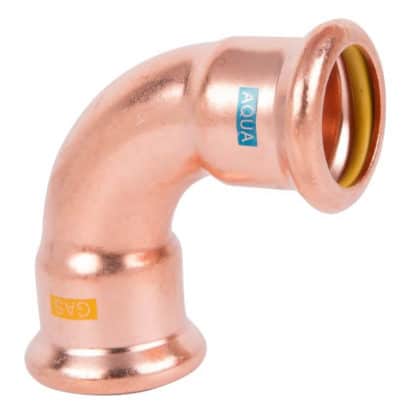 M-PRESS Aquagas Copper 90 Degree Elbow 15mm