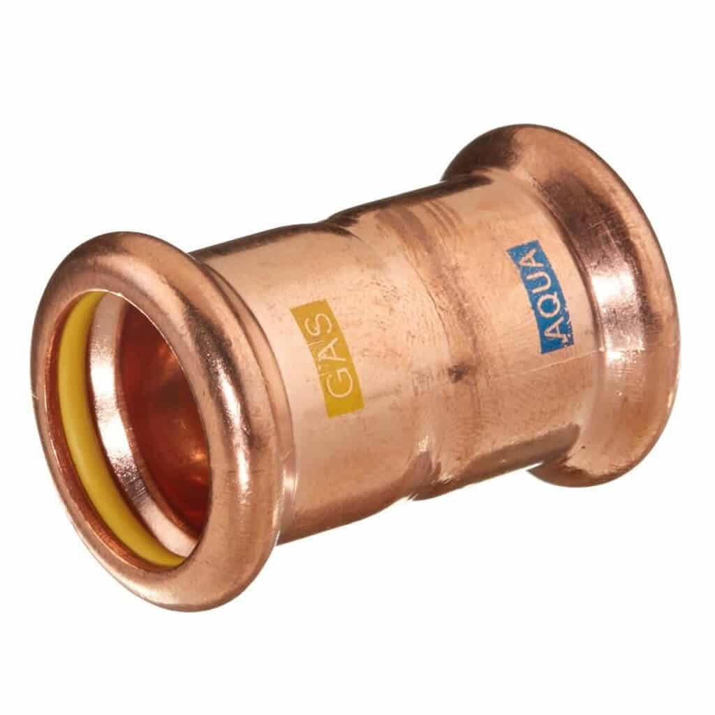 M-PRESS Aquagas Copper Straight Coupling 15mm