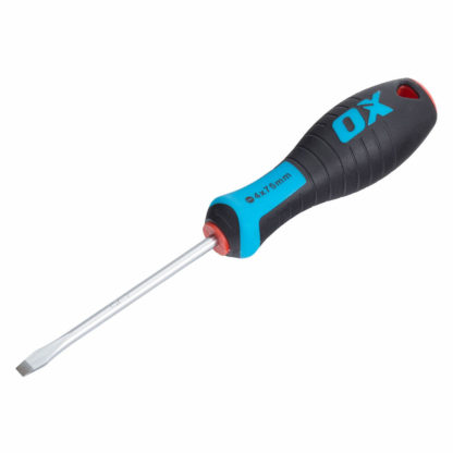 OX Pro Slotted Flared Screwdriver 4x75mm