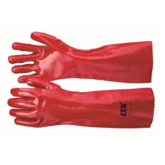 Red PVC Gauntlets Size 10 XL