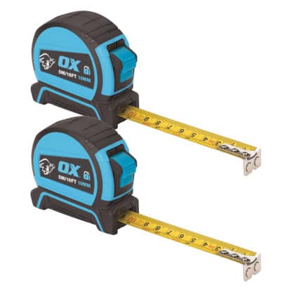 OX Pro Dual Auto Lock Tape Measure Twin Pack 5mtr